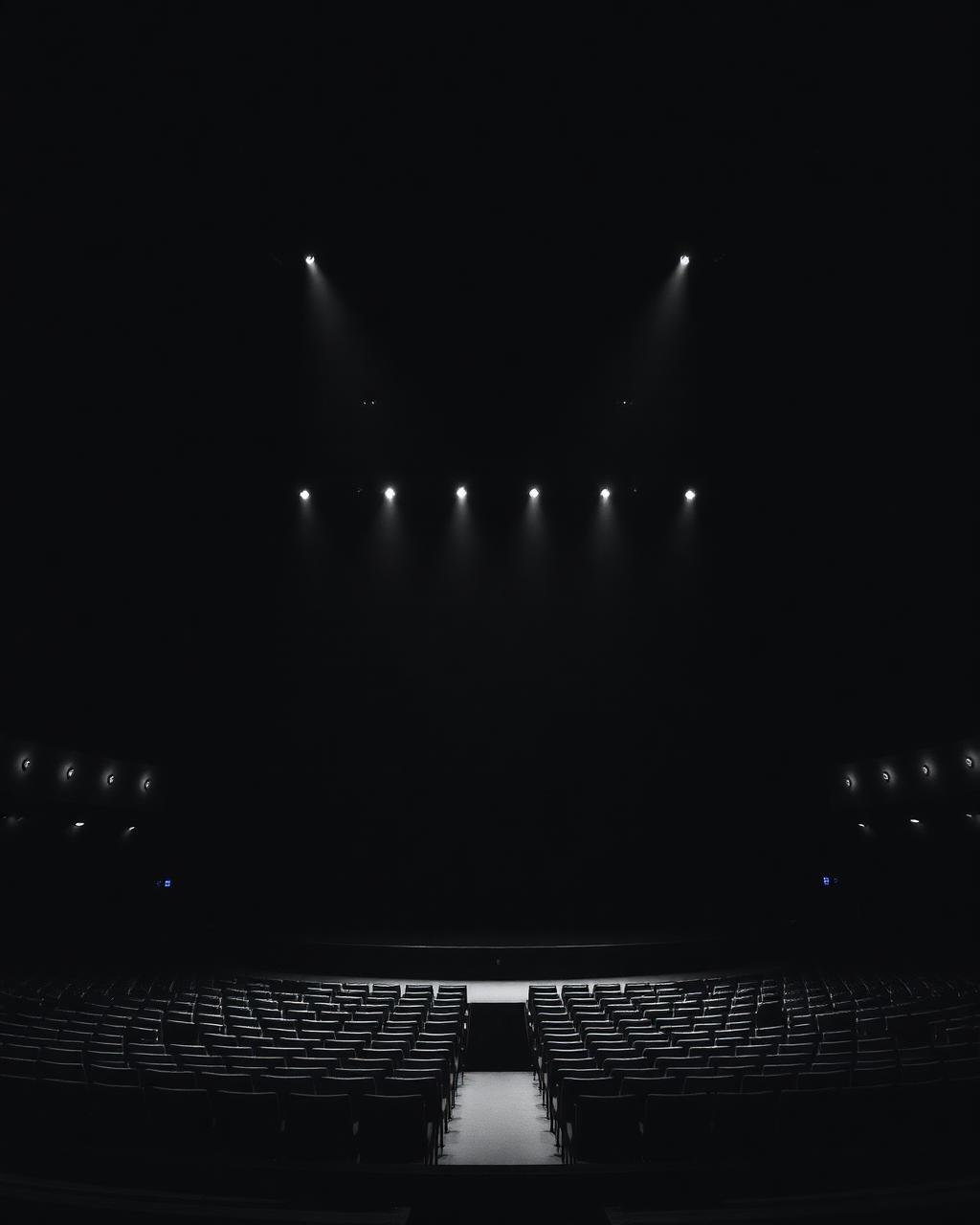 Empty concert venue prepared for a live production